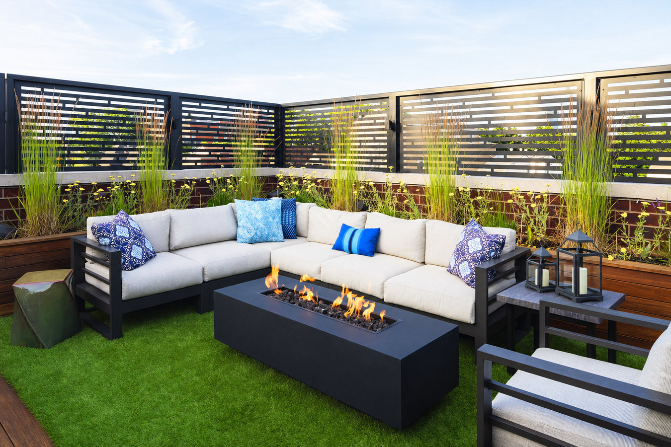 Turf for rooftop gardens